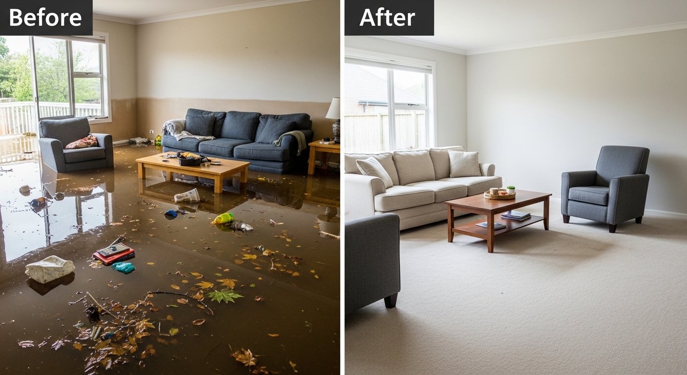 Contents Restoration in North Miami Beach, FL before and after cleanup