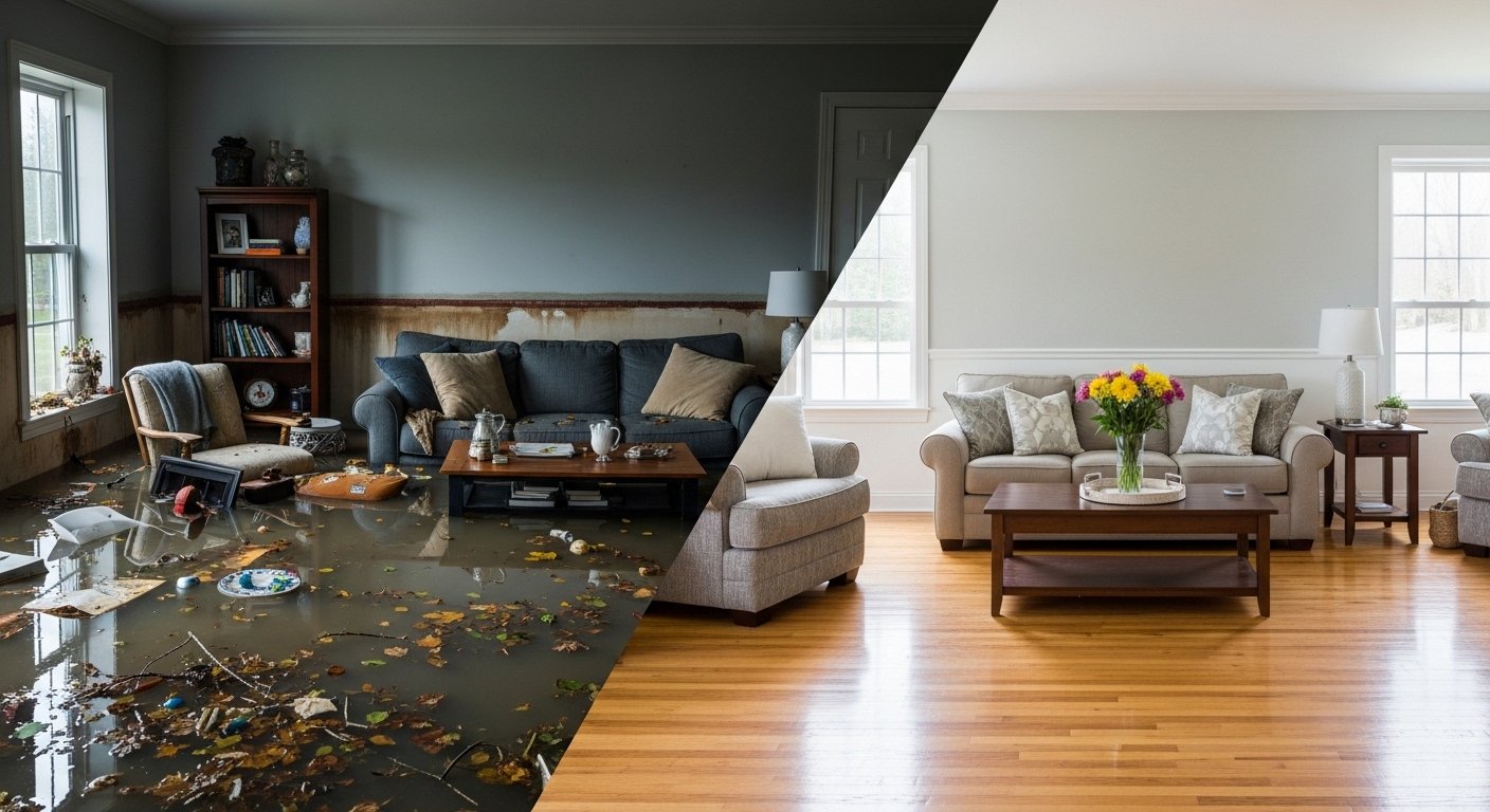 Insurance Claim Assistance for Water Damage in North Miami Beach, FL before and after cleanup