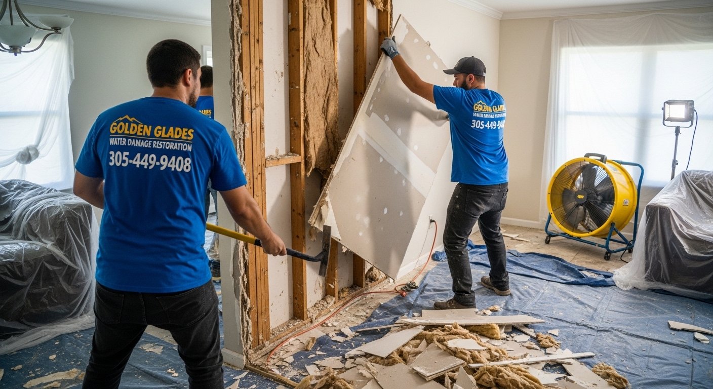 Commercial Water Damage Restoration in North Miami Beach, FL crew working in North Miami Beach